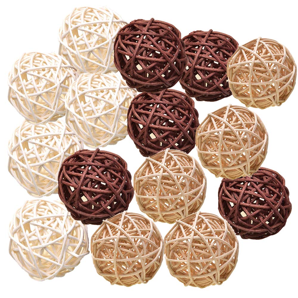 Photo 1 of Pemalin Natural Decorative Wicker Rattan Balls- Vase Filler, House Ornament, Christmas Tree Garden Wedding Party Coffee Table Decoration,Craft DIY, Parrot, Bird Toys Balls.