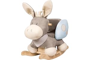 Nattou Rocking Horse Animal for Children, Cappuccino The Donkey, 10-36 Months, 62 x 32 x 50 cm, Beige, 211505