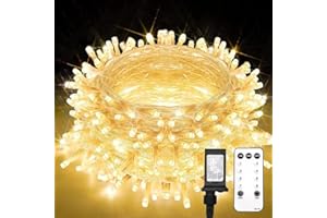 suddus Indoor Christmas Lights with Remote, Warm White String Lights Plug in with Timer, 33ft 100 LED Twinkle Fairy Lights for Bedroom Xmas Tree Wreath Garden Party Outdoor Thanksgiving Decorations