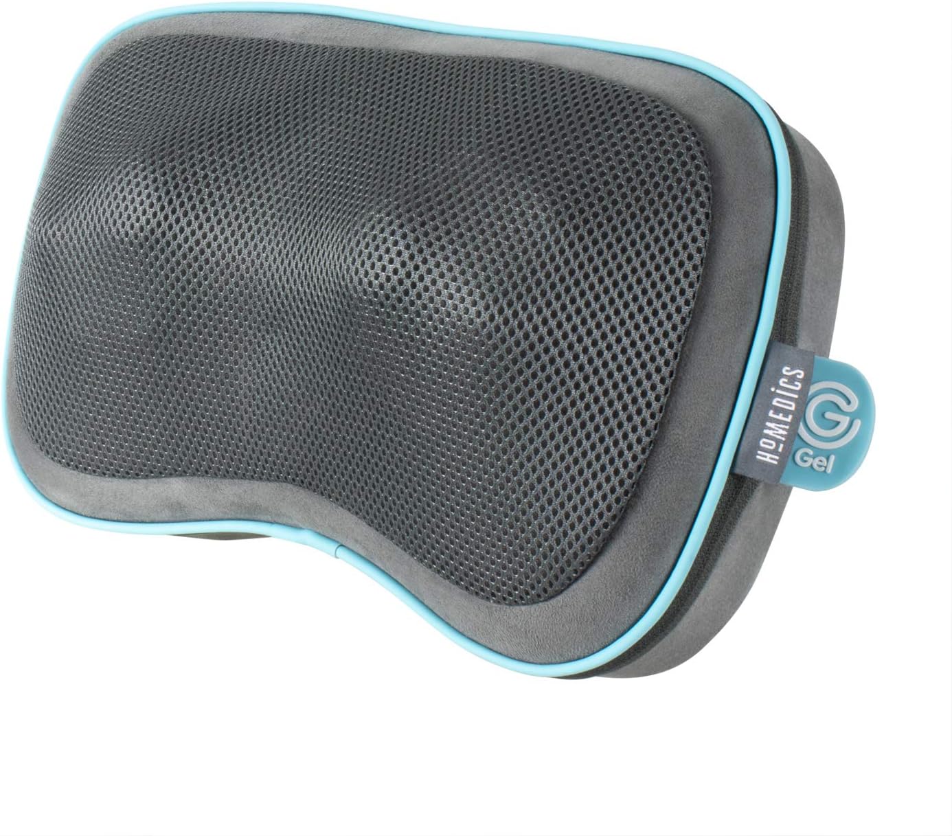 HoMedics Gel Shiatsu Travel Pillow with Heat Massage Pillow for Legs