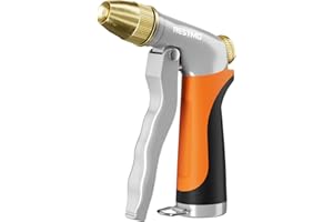 RESTMO Heavy Duty Metal Water Hose Nozzle, High Pressure Garden Hose Nozzle, Hose Sprayer Nozzle with Adjustable Spray Patter