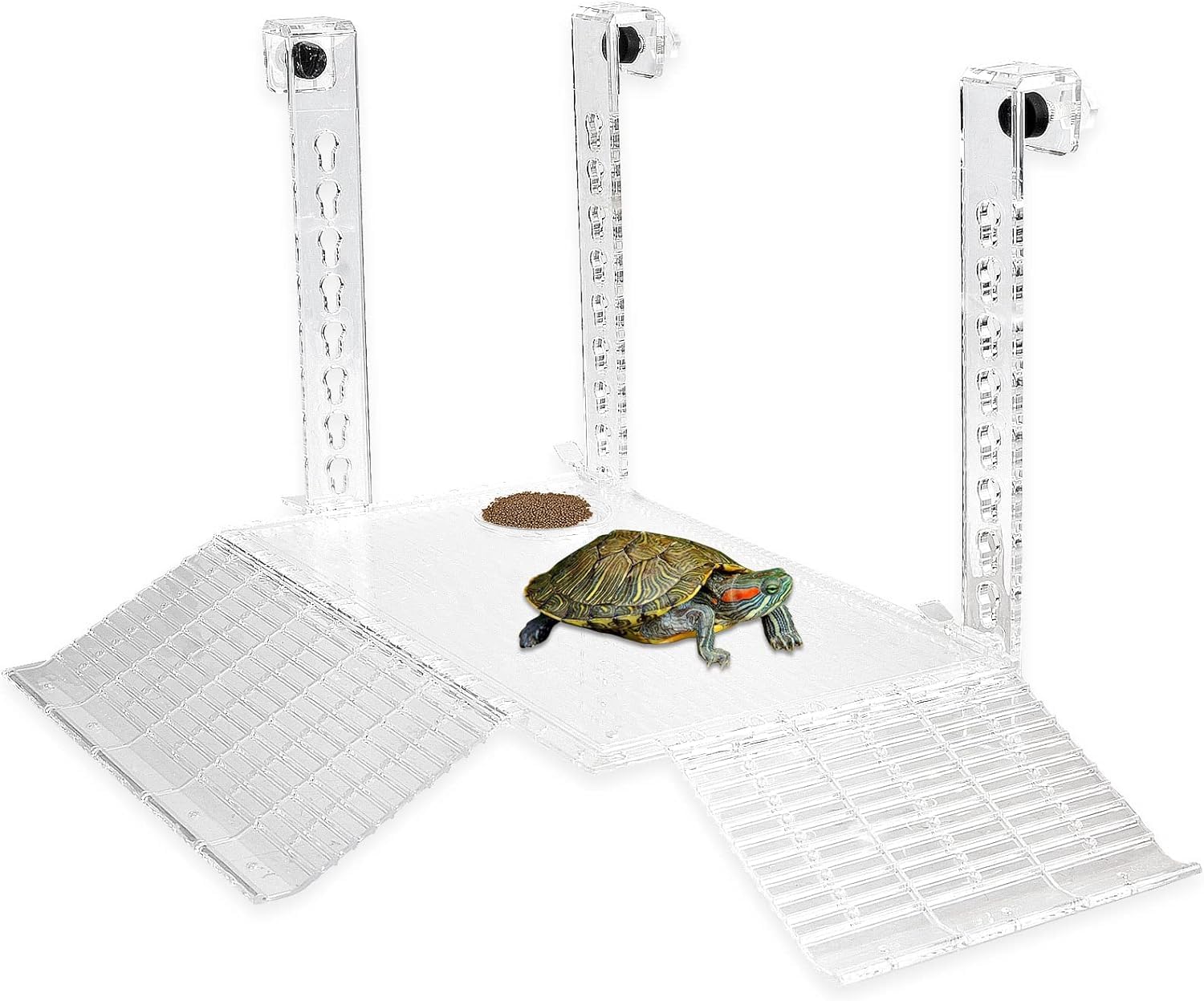 Photo 1 of AnRui Acrylic Turtle Hanging Basking Platform 16.92" x 11.41" for 15-30 Gallon Fish Tank, Easy to Observe