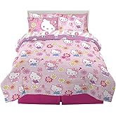 Hello Kitty Kids Bedding Super Soft Comforter and Sheet Set with Sham, 7 Piece Queen Size, (Officially Licensed Product) by Franco
