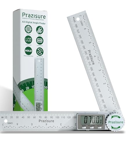 KAMMQI Rapporteur Avec Règle 0-180° Ajustable - Outil 6 En 1 Acier Inoxydable Pour Menuiserie Et Mesures Précises