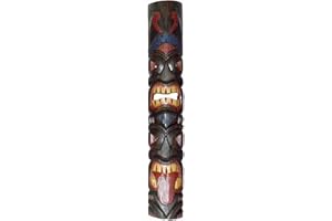 WorldBazzar 40 In Tribal Tiki Bar Mask Hand Carved Island tropical Decor with 2 FACE