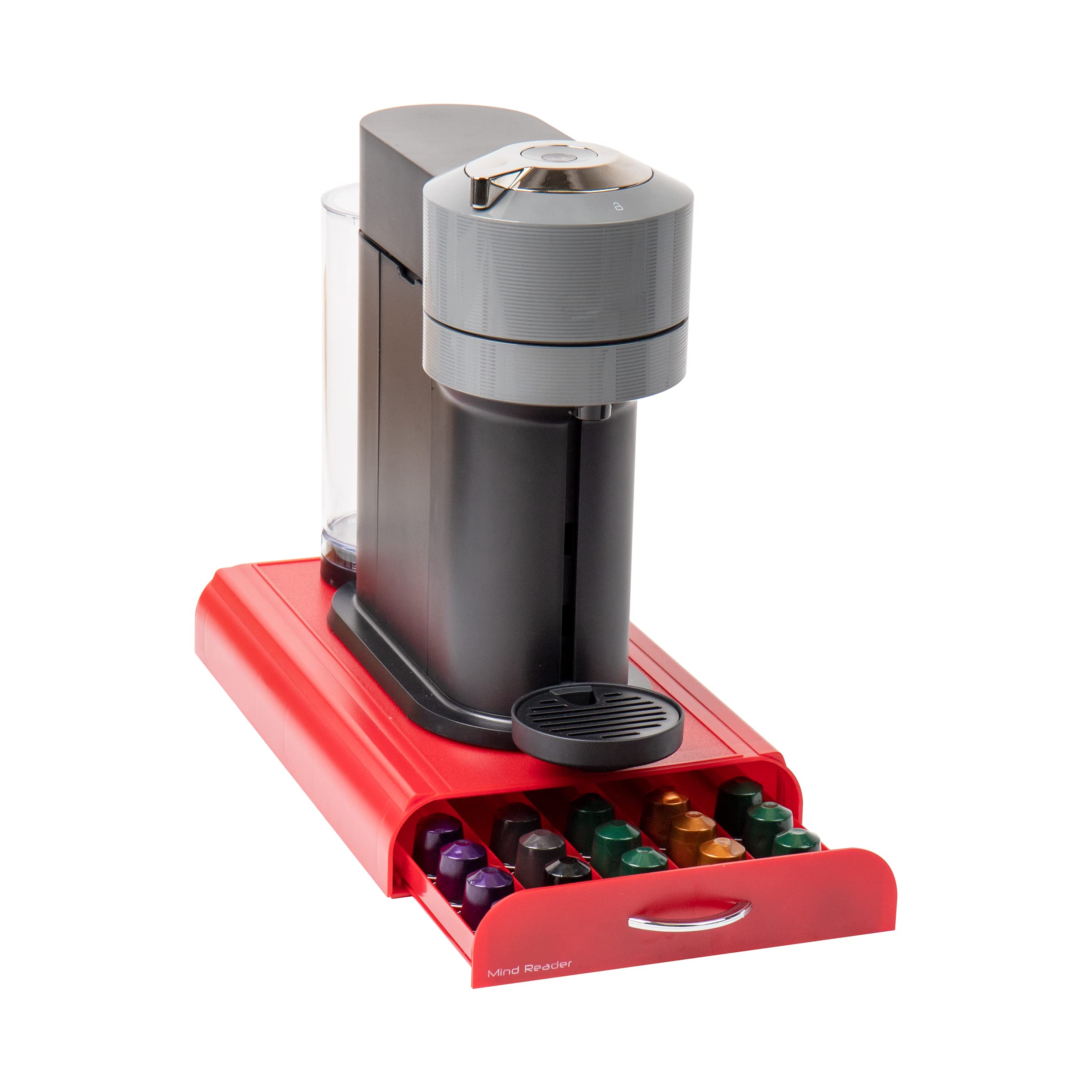Photo 1 of Mind Reader Nespresso Compatible Capsule Drawer, Countertop Organizer, Coffee Pod Holder, Storage, 9.25"L x 15"W x 2"H, Red