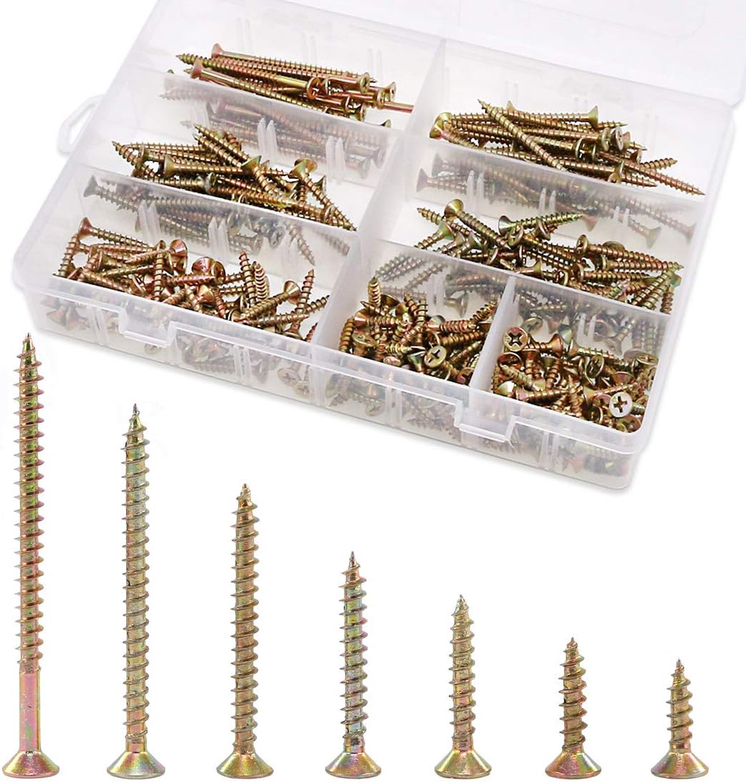 Rustark 280Pcs M4 Phillips Bugle Head Coarse Thread Drywall Screw Self Tapping Wood Screws Assortment Kit Ideal for Drywall Sheetrock