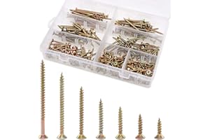 Rustark 280-Pcs [#7 5/8'' to 2-1/2''] Phillips Bugle Head Coarse Thread Drywall Screw Self Tapping Wood Screws Assortment Kit Ideal for Drywall Sheetrock - Zinc Plated Carbon Steel
