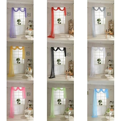 Buy Generic Red 550 80cm Solid Voile Curtain Pelmet Valance