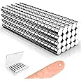 Small Magnets, Caturledas 400 Pack 3x2mm Little Round Magnetic Rare Earth Neodymium Refrigerator Magnet for Home Kitchen Office School Crafts Magnetic Bookmark Notebook Diary Keychain, Silver