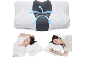 Orcalic Cervical Pillow for Neck Pain Relief, Contour Memory Foam Pillows for Sleeping, Ergonomic Orthopedic Cooling Pillow N