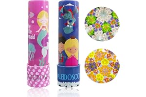 Juuxncgv 2 Pcs Classic Tin Kaleidoscope,Retro Toys,Educational Kaleidoscope Toy with Metal Body for Boys,Girls,Birthday Party Gift,Goodie Bag Stuffers(Pink and Purple)