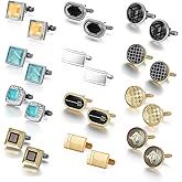 wynameleri Cufflinks 12 Packs Men's Jewelry Gift Cuff Links Set Shirts Buttons Packed in Case