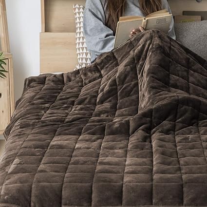 Amazon モダンデコ 加重ブランケット 毛布 厚手 モカブラウン シングル ブランケット 毛布 オンライン通販