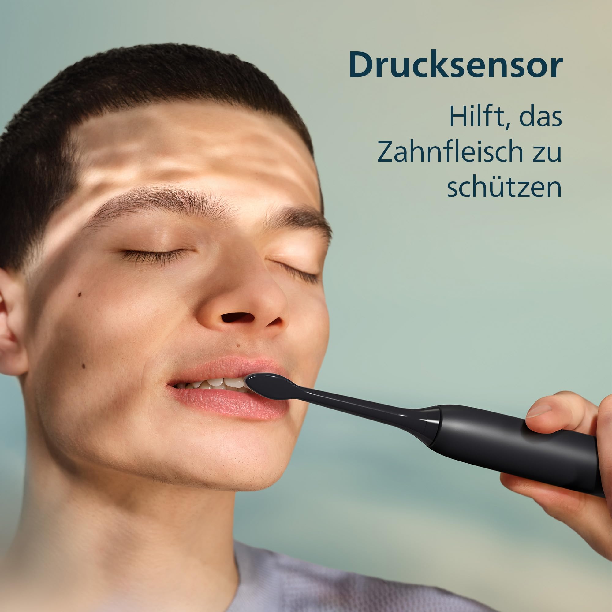 Philips Sonicare Series 4100 Elektrische Zahnbürste – Schallzahnbürste mit Drucksensor, 4 Putzeinstellungen, EasyStart, SmarTimer, 21 Tage Laufzeit, Reiseetui, Schwarz, HX4046/52, [Neu] 4