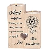 Double Sided Printing Candle Holders, Aunt Gifts from Nieces and Nephews, Mothers Day Christmas Birthday Gifts for Aunt