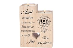 CREEK BROOK Double Sided Printing, Aunt Gifts Candle Holders, Aunt Gifts from Nieces and Nephews, Best Aunt Ever Gifts, Mothers Day Christmas Birthday Gifts for Aunt