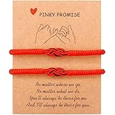 Red String of Fate Couple Bracelet Matching Protection Long Distance Good Luck Bangle Bracelet for Him Her Relationships Valentines Day Gifts Adjustable Strand Bracelets for Boyfriend Girlfriend-black red