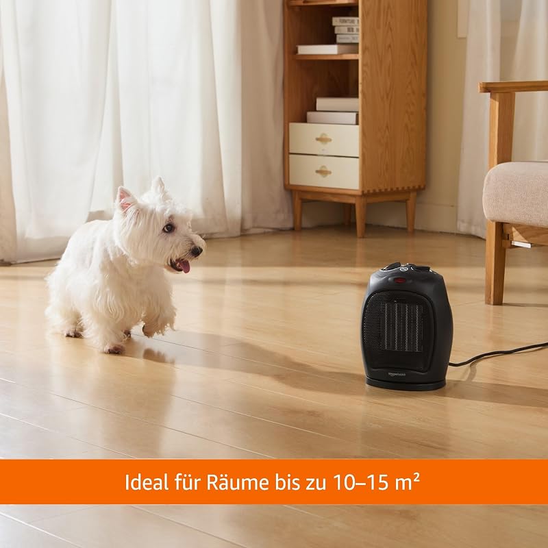 Oszillierende Keramik-Standheizung, 1800 W, mit verstellbarem Thermostat - Schwarz — Foto 6 von 7