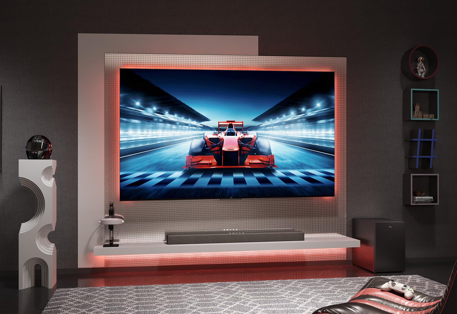 TCL 65T8A 65-Zoll-Fernseher, QLED, HDR 1000 nits, Full Array Local Dimming, IMAX Enhanced, 144Hz VRR, Dolby Vision und Atmos TV, Unterstützt bei Google