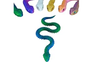 Nemoro 3D Printed Articulated Snake – 29.5'' Crystal-Like Movable Snake– Realistic Slithering Design, Collectible Articulated Model (Blue Green)