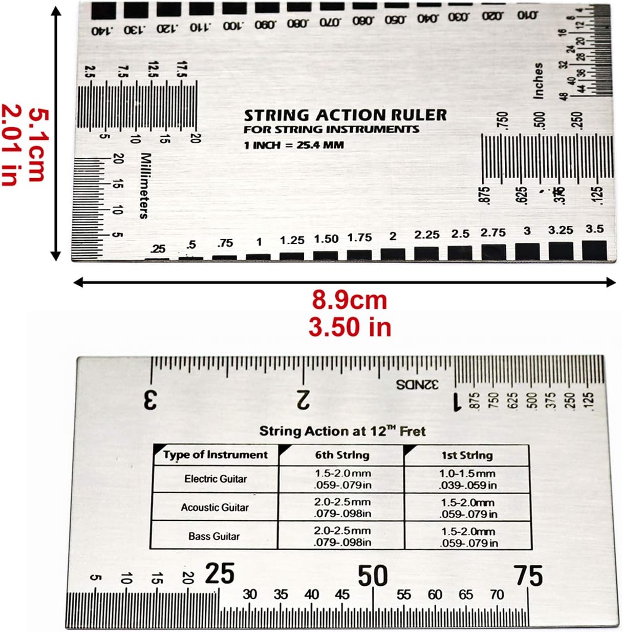 Fingerboard Fretboard Radius Gauge Measuring Tool Holmer Guitar Luthier