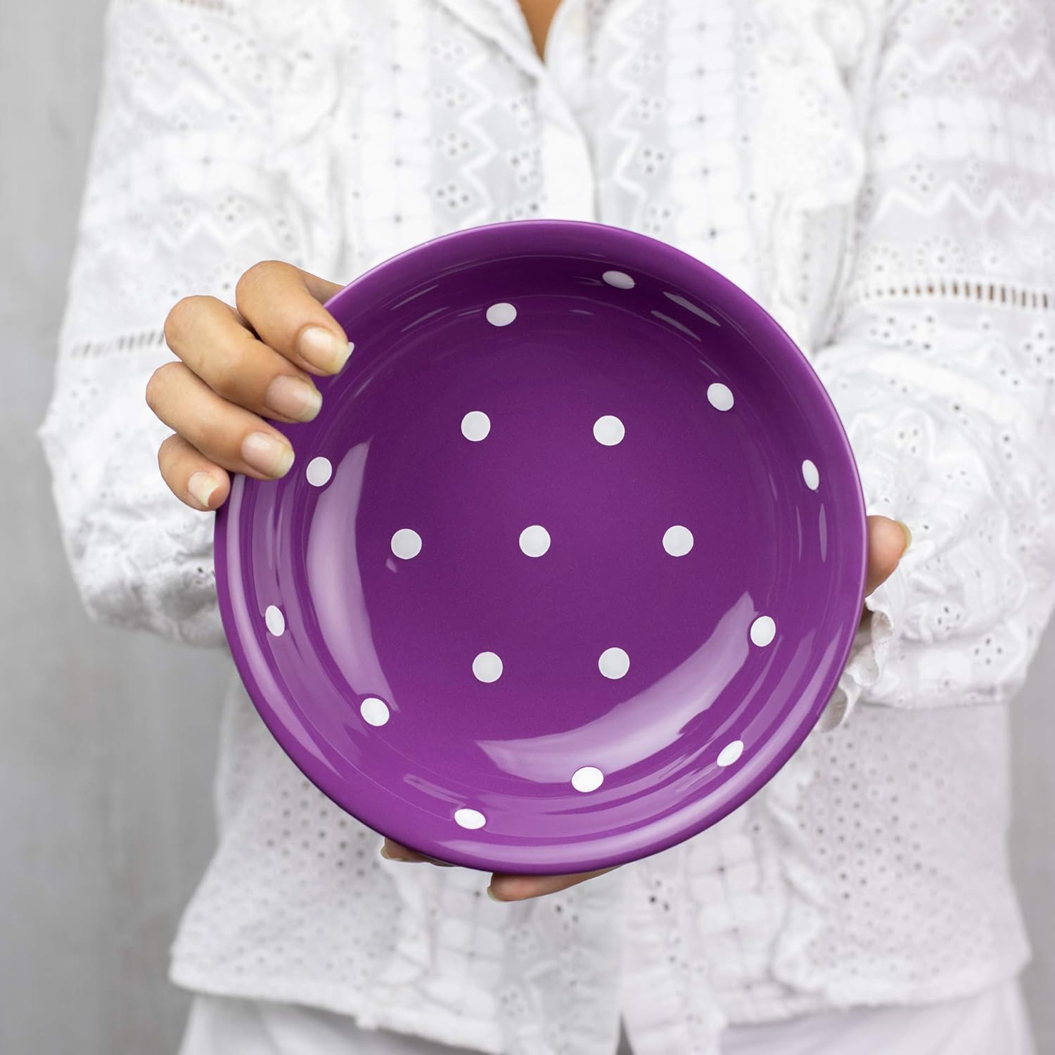 City to Cottage® Purple and White Pottery, 18.5 cm x 5 cm - Image 5