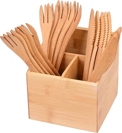 Gräwe - Caja de bambú con cubiertos de 10 piezas: Amazon.es: Hogar