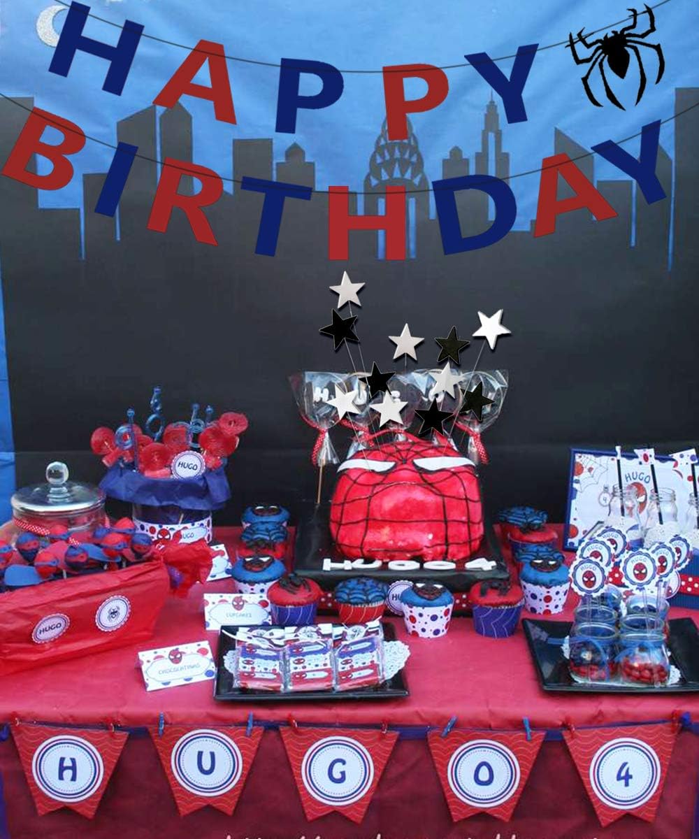 Decorations De Fete De Spiderman Banniere De Joyeux Anniversaire Spiderman Cake Topper Ballons De Confetti Pour Decorations D Anniversaire De Garcon Amazon Fr Jeux Et Jouets