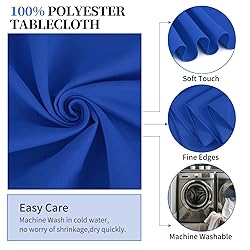 REWOMC 6 Pack Round Tablecloths - 120 Inch, Royal