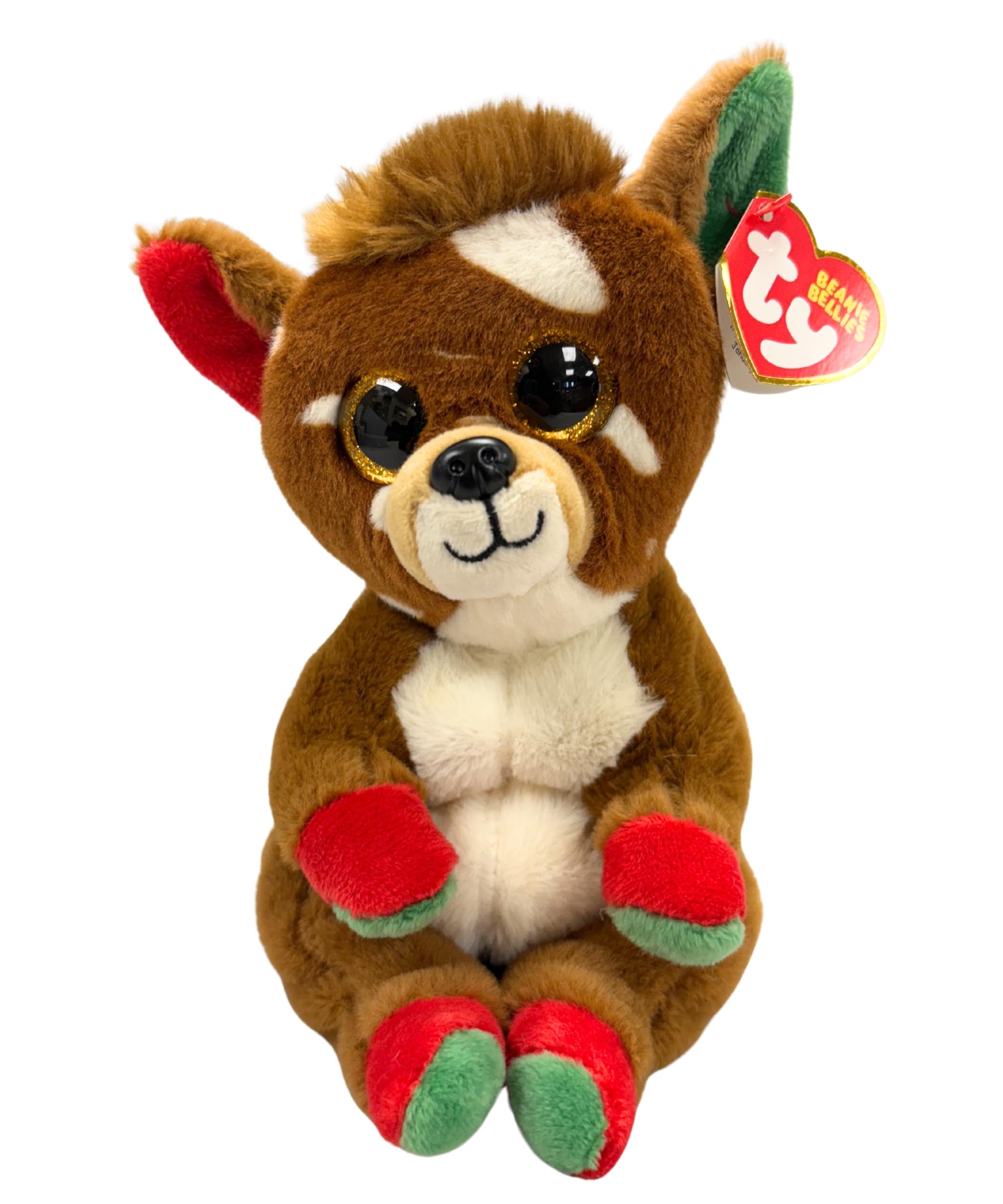 Ty UK Ltd Juno Reindeer Beanie Belly Christmas 2022 Beanie Baby Soft Plush Toy Collectible Cuddly Stuffed Teddy 20cm