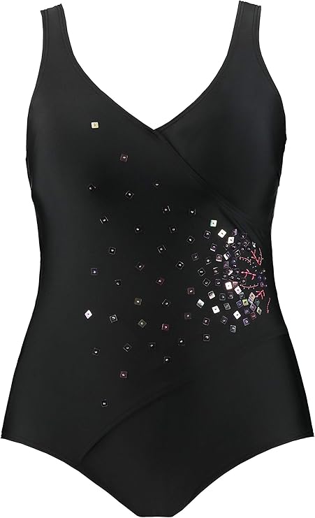 Ulla Popken Damen große Größen Badeanzug 692272: Ulla Popken: Amazon.de