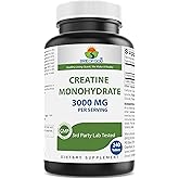 Brieofood Creatine Pills 3000 mg per Serving - 240 Tablets - 3rd Party Lab Tested for Purity & Quality - Helps Improve Athletic Performance