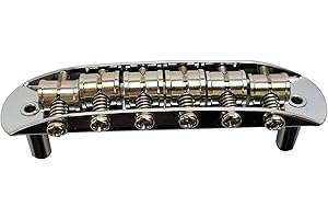 LONG BEACH MUSIC Mustang Bridge w/Large Saddles, 9.5" Radius, 52.5mm, For Fender Mustang, Jaguar, Jazzmaster- Chrome