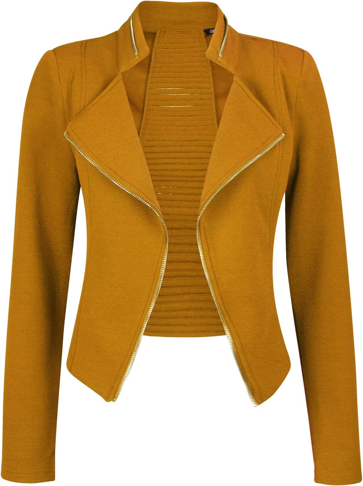 Michel Womens Fleece Jacket Classic Crop Rider Zip UP Jacket