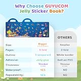 GUYUCOM 4 Pack Reusable Sticker Books Ocean Body Insect Farm Kids 3 4+ view 4