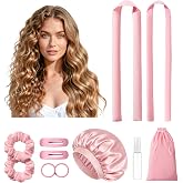LitBear Heatless Hair Curler Overnight Set, 2 Sizes of Hair Rollers for Women with Bonnet to Sleep In, No Heat Curlers with S