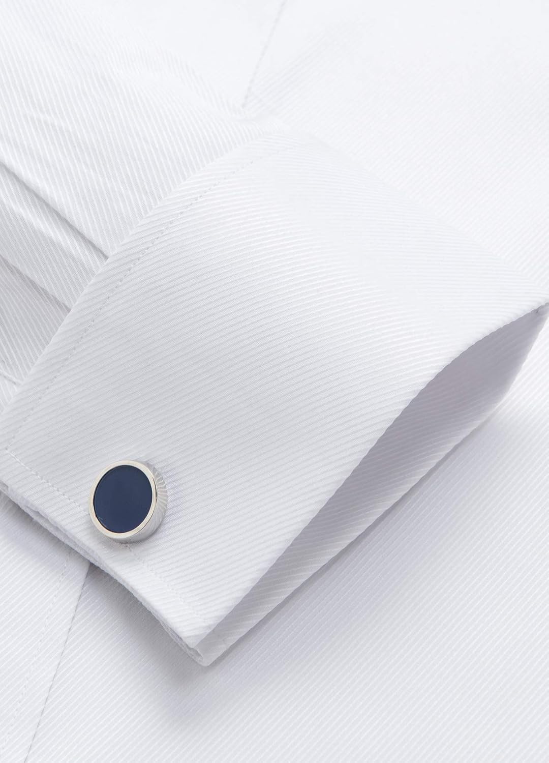 J.VER Men's French Cuff Dress Shirts Regular Fit Long Sleeve Spead Collar Metal Cufflink at  Men’s Clothing store