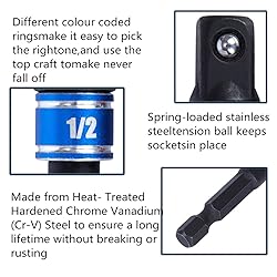 CIGOTU Socket Adapter Extension Set, 1/4, 3/8, 1/2