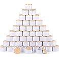 BOTINXIS 24 Pcs 4oz Matte White Candle Tins - Bulk Empty Candle Jars with Wood Grain Lids, Candle Making Kit for Adults