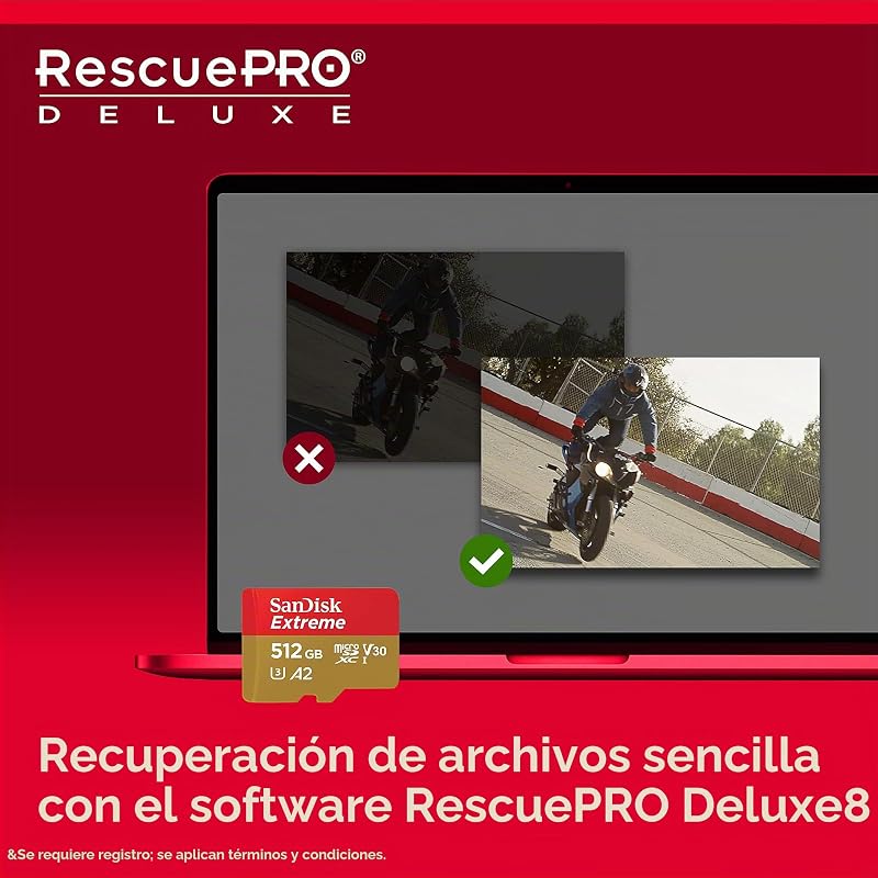 Extreme MicroSDXC 512GB UHS-I A2 V30 Clase 10 con Adaptador SD — foto 6 de 6