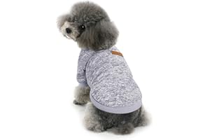 Idepet Pet Dog Classic Sweater, Soft Fleece Coat for Small,Medium Dog,Warm Pet Dog Cat Clothes,Soft Puppy Customes 2 Color (M, Grey)