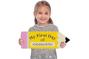 AMINORD First Day of School Board - Double-Sided Printing Pencil First and Last Day of School Sign - 1st Day of Kindergarten Preschool Chalkboard for Back to School Supplies Kids Girls Boys