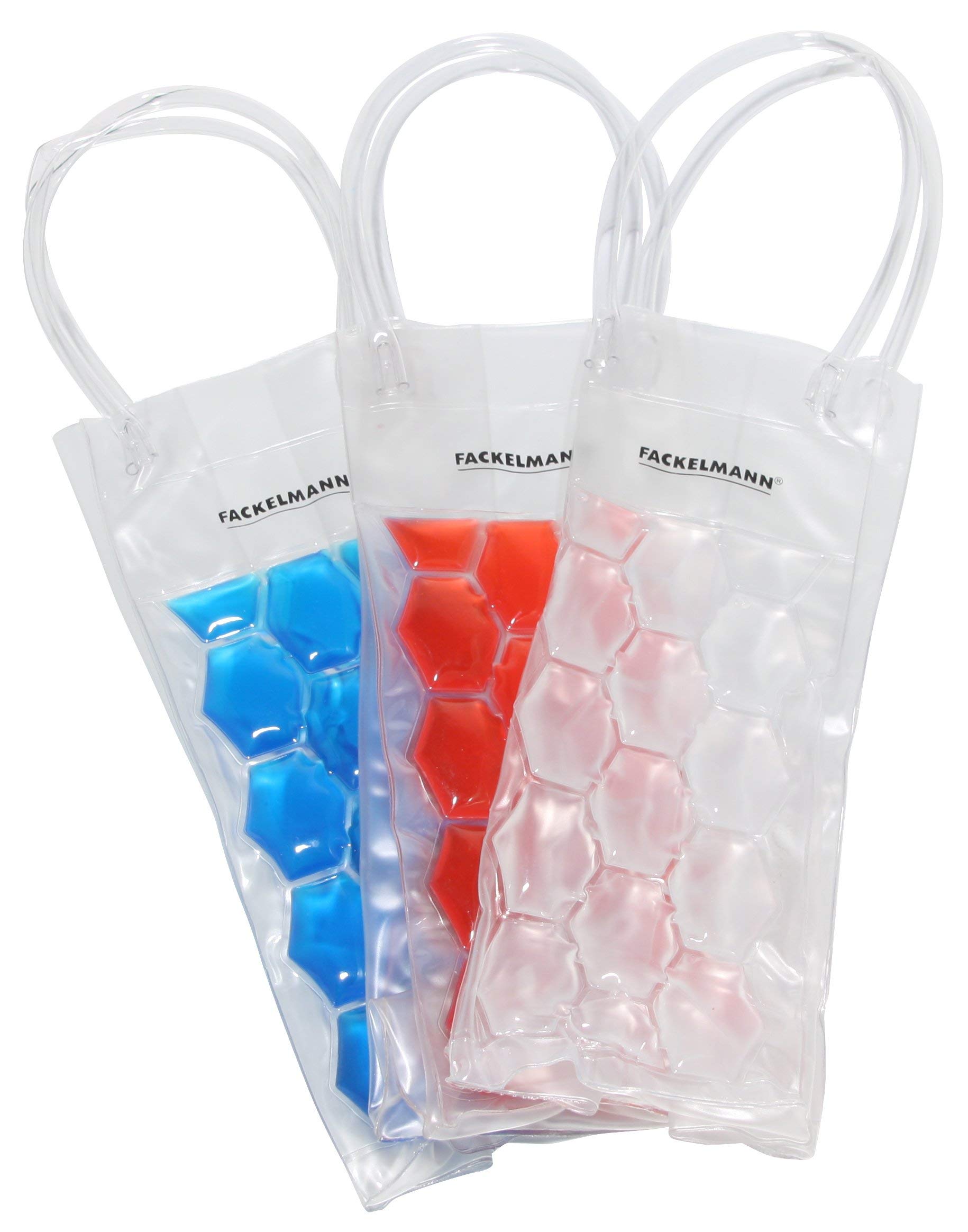 Fackelmann Bottle Cooler, Cooler Bag, Plastic with Handles, 2x12x38cm, Red or Blue