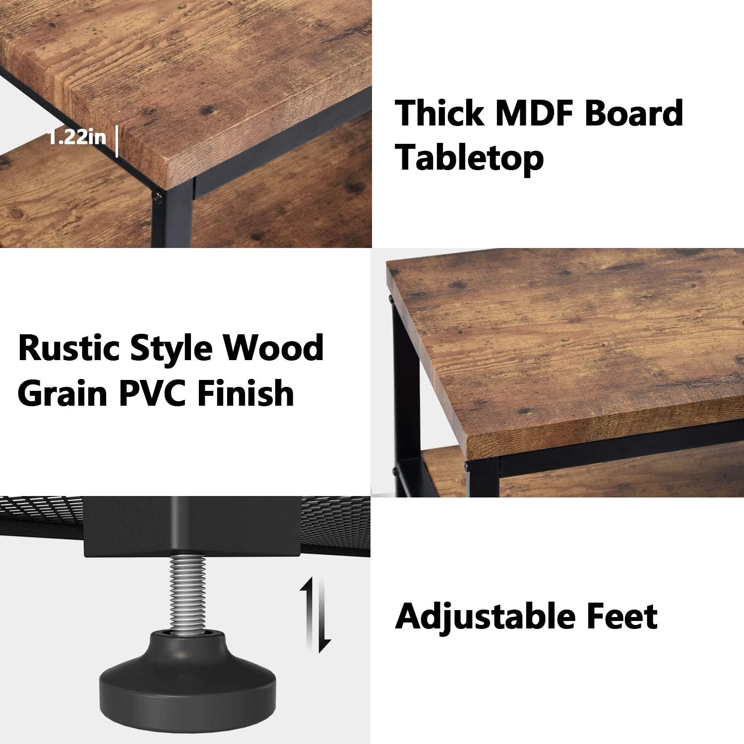 EdMaxwell Rustic Console Table, Industrial Sofa Table for Entryway, Hallway, Living Room, Behind The Couch, 51 Inch Long Table, 3-Tier X Design Narrow Entryway Table with Storage: Kitchen & Dining
