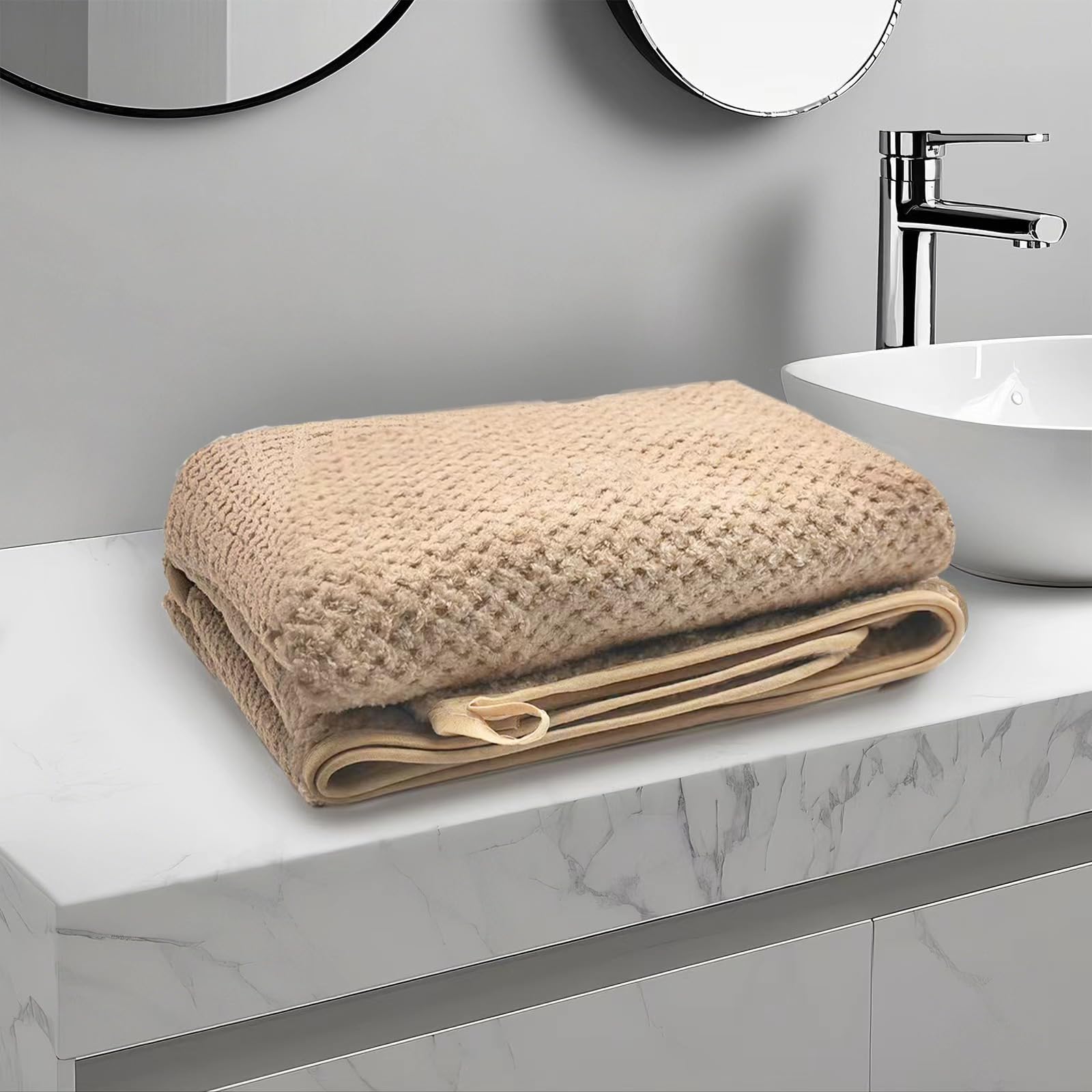 Photo 1 of 1 Pack Bath Towel Large,27 x 54 Inches,Microfiber Soft Highly Absorbent Lightweight and Quick Drying Shower Towels for Body, Sport,Beach,Bathroom,Brown