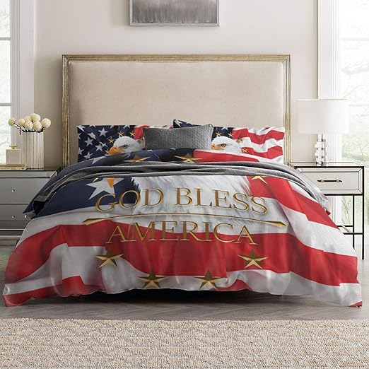 Amazon Com Duvet Cover Sets God Bless America Flag Independence