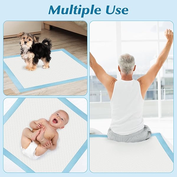 100 COUNT 22” X 22” SUPER ABSORBENCY DISPOSABLE UNDERPADS, LEAKPROOF QUICK DRYING DISPOSABLE PADS FOR BABY, PUPPY AND ADULTS, PUPPY PADS, CAT PEE PADS FOR DOGS, POTTY PUPPY TRAINING PADS
