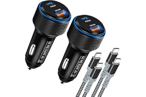 USB C Car Charger - Ancekoy 2 Pack 43W Dual Port Fast Charge, Cigarette Lighter Car Adapter 12v USB Outlet for iPhone 17/16/1