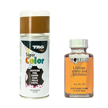 TRG Lederfarbspray 150 ml cognac camel 311/60 Lederfarbe + Leder Reiniger zur Lederpflege …